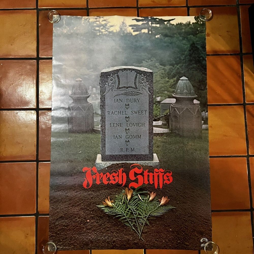 1979 Fresh Stiffs Vintage Stiff Label Huge Poster 35x52 IAN DURY‎ Lene Lovich